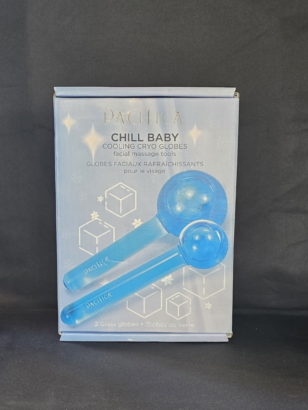 Pacifica Chill Baby Cooling Cryo Globes Glass Facial Massage Tools Set